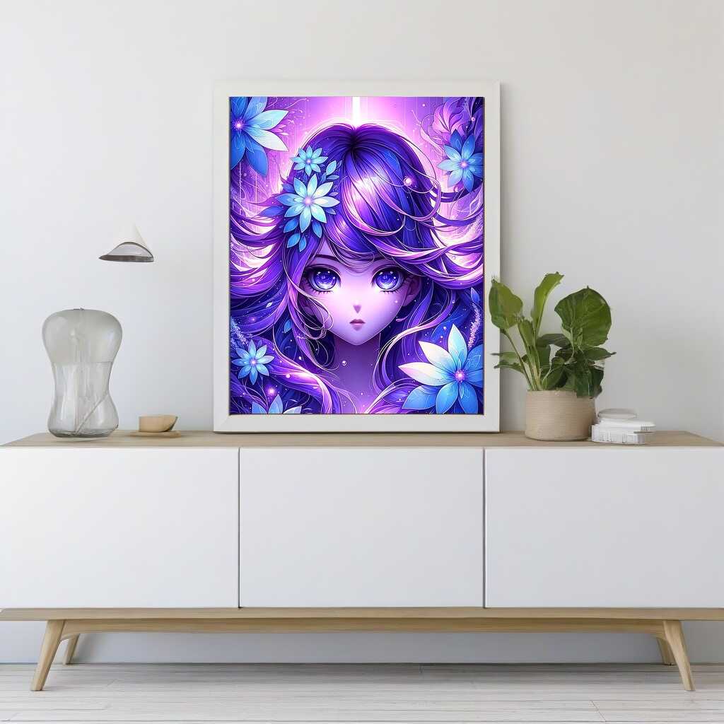 Diamond Painting - Mädchen, lila