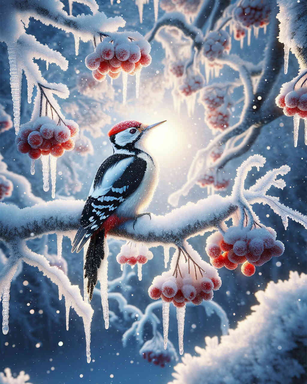 Diamond Painting - Verschneiter Specht