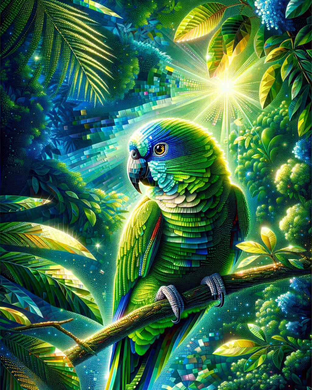 Diamond Painting - Grüner Papagei