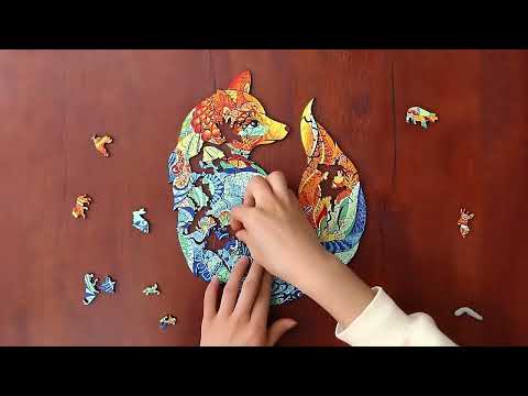 Holzpuzzle - Drache in grün