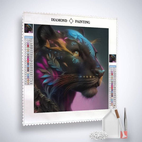 Diamond Painting - Panter Portrait - gedruckt in Ultra-HD - Panter, Quadratisch, Tiere, trendbilder
