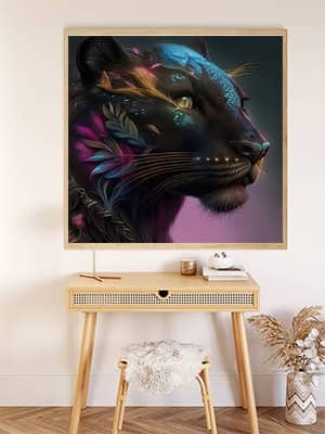 Diamond Painting - Panter Portrait - gedruckt in Ultra-HD - Panter, Quadratisch, Tiere, trendbilder