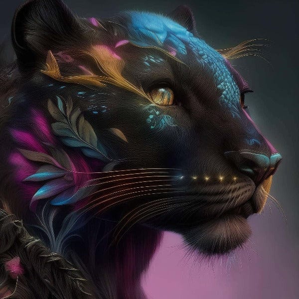 Diamond Painting - Panter Portrait - gedruckt in Ultra-HD - Panter, Quadratisch, Tiere, trendbilder