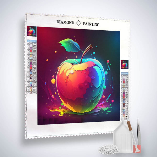 Diamond Painting - Apfel, Splash - gedruckt in Ultra-HD - abstrakt, bestseller, obst, Quadratisch, trendbilder