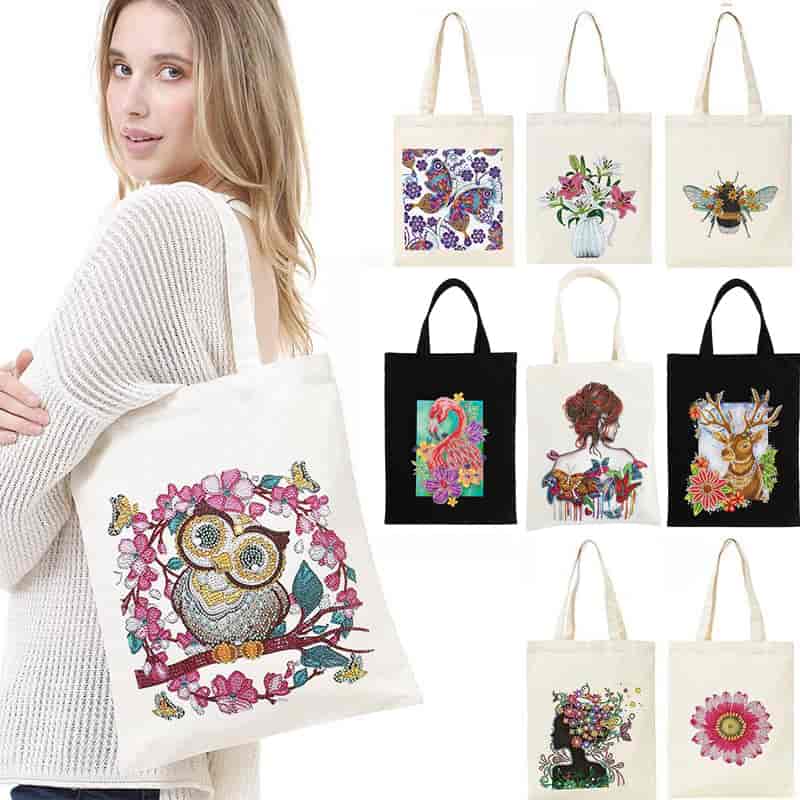 Diamond Painting - Stofftasche, Blumenschmuck - gedruckt in Ultra-HD - stofftasche